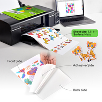 Papier autocollant en vinyle imprimable à jet d'encre blanc mat Memjet, format A4 et 8,5*11'', impression à jet d'encre, étiquette adhésive, imperméable, 100 feuilles