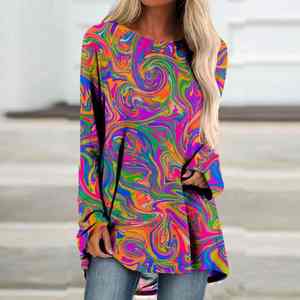 2025 Camiseta de manga larga holgada informal con estampado superior de moda de alta calidad para mujer estilo Formal - Product Image 5