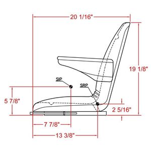 Asiento compacto para tractor con horquilla elevadora, cortacésped y cargador, con reposabrazos - Product Image 4