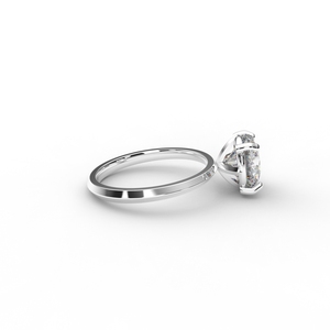 IGI Certified Round Cut Lab Grown Diamond Solitaire Engagement / Wedding Ring in <b>Solid</b> 925 Sterling <b>Silver</b> - Product Image 4