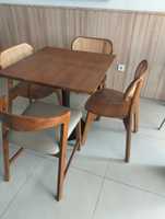 Mesa Consola Convertible 100% Bambú Natural para Sala de Estar/Dormitorio, Diseño Moderno, Base de Madera Maciza, Calidad Superior