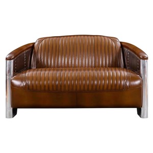Juego de Sofás de Dos Plazas de Cuero con Diseño Moderno y Lujoso con Armazón de Madera Estilo Aviador para Sala de Estar, Escuela y Parque - Product Image 5
