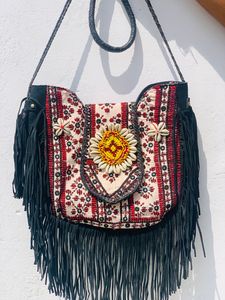 ออกแบบมาใหม่ผู้หญิง Fringe Banjara กระเป๋ากระเป๋าถือกระเป๋าแฟชั่นงูแฮนด์เมด Boho กระเป๋า - Product Image 2