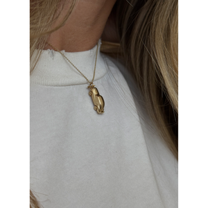 Colgante de Coche Vintage Chapado en Oro de 18K con Piedra Religiosa Natural, Regalo Religioso con Baño de Oro - Product Image 6
