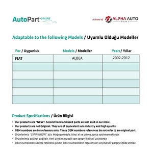 Juego de reparación de vidrio-Izquierda para Fiat Albea (envío desde el fabricante de Turquía) Código de producto: FD113324 - Product Image 2