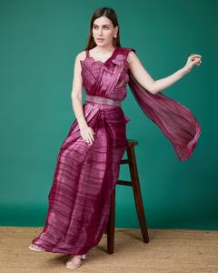 Saree By Fab Zone Dernier Créateur Organza Soie Broderie Séquence Travail Prêt à Porter - Product Image 4