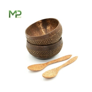 Customized Eco-Friendly Polished Coconut Shell <b>Bowl</b> Natural Wood Salad Fruit <b>Mixing</b> <b>Bowl</b> Custom Logo Personalized Kitchenware - Product Image 2