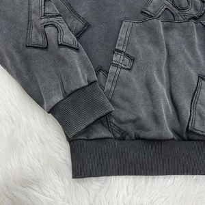 Top Tendance Unisexe Acide Lavage Sequin À Capuche Personnalisé Street Wear Baggy pour Hommes 100% Coton Éponge Tissu Hiver Saison Plaine Teint - Product Image 6