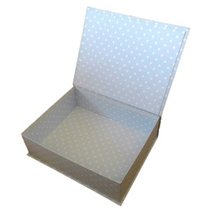 กล่องผ้าฝ้ายสีฟ้าอ่อนลายจุดสีขาว - Product Image 2