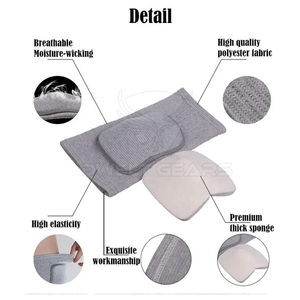 Genouillères de protection sportives professionnelles élastiques, flexibles, respirantes, en polyester épais et durable - Product Image 3