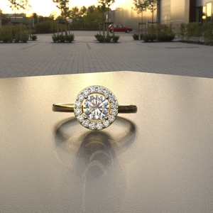 Avarta Jewellery Bague solitaire halo diamant 50 cents Lab - Product Image 4