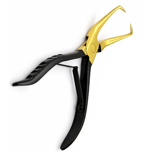 Pinzas para Extensiones de Cabello con Punta Curva, Herramienta para Microperlas, Agarre Antideslizante para Anillos Nano, Uso Profesional en Salón y DIY - Product Image 1