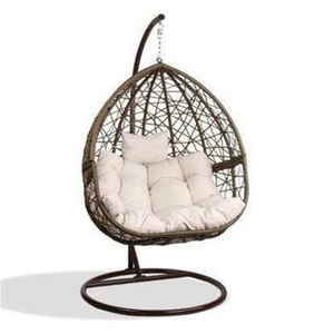 <b>Rattan</b> <b>UK</b> Swing Egg <b>Chair</b> Hanging Patio <b>Garden</b> Outdoor Furniture <b>Chair</b> Double Seated Cushion - Product Image 3