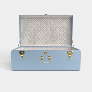 Baúl de Almacenamiento Metálico Rosa, Rectangular, con Acabado Lacado y Cierres Dorados, para Dormitorio, Cuarto de Niños, Armario de Juguetes - Product Image 4