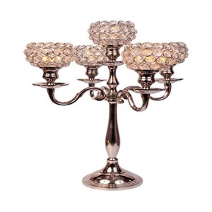 Candelabro de lujo chapado en oro hecho a mano, 5 brazos - Product Image 4
