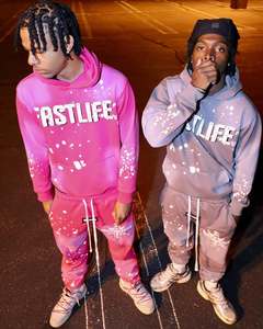 OEM Custom Embroidery Hoodies Cotton <b>Cropped</b> Hoodies Jogger <b>Pants</b> Tracksuits Sweatsuit Hoodie and Sweatpants Set for <b>Men</b> - Product Image 1