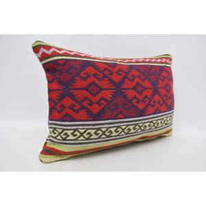 Almohada de lana Bohemia roja de 16x24 pulgadas, cojín con estampado Floral Vintage geométrico, portátil para uso en Sofá en la sala de estar - Product Image 3
