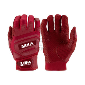 Gants de frappe en cuir noir/blanc personnalisés, rembourrés, ambidextres, avec fermeture à boucle, en tissu tricoté, pour entraînement de baseball adulte - Product Image 1