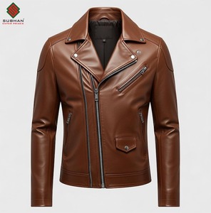 Blouson aviateur en cuir bordeaux fait main, uni, décontracté, hiver, fermeture éclair, col mandarin, coupe ajustée, service OEM - Product Image 4