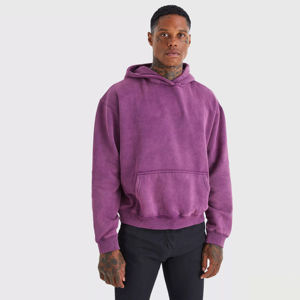 Custom Logo <b>Oversize</b> <b>Vintage</b> Distressed Acid Wash Hoodie Heavyweight Printing 100% Cotton <b>Sweatshirt</b> Casual Stone Wash Hoodies - Product Image 2