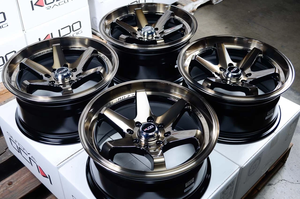 ล้อแม็กซ์สีบรอนซ์ดำ 15x7 ขอบ 4x100/114.3 สำหรับ Cooper Yaris MR2 - Product Image 2