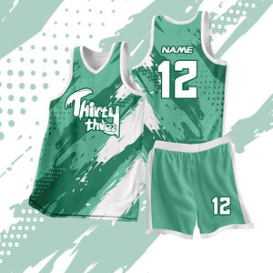 Ensemble de shorts et de maillots d'entraînement de basket-ball, tissu respirant à séchage rapide, vente en gros - Product Image 2