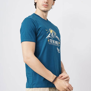 เสื้อยืดผู้ชายทรงเข้ารูป พิมพ์โลโก้ตามสั่ง คอกลม แขนสั้น ผ้าคอตตอน พิมพ์ลายใหม่ - Product Image 2