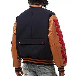 Blouson Bomber Vintage Homme Personnalisé OEM, Style Universitaire, Hiver, Imperméable, Polyester, Broderie, Capuche, Col Montant, Service OEM - Product Image 2