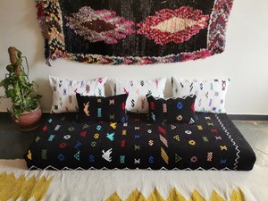 Oriental Modern Sofa Set Quality Cotton Linen Fabric Vintage Pattern 200x80x20 cm Customizable Color Decorative Throw Pillows - Product Image 2