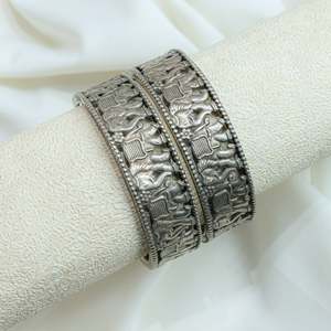 925 Silver Ditya Gajraj <b>Bangles</b> Single Piece Cultural Collectible Traditional <b>Indian</b> Jewelry - Product Image 3