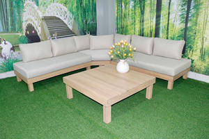 Acacia Corner Sofa Set Designed with Solid <b>Wood</b> Frame Comfortable Cushions and Practical Corner Layout for <b>Outdoor</b> Living - Product Image 5