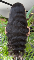 Perruques à fermeture en dentelle HD 13*4 sans colle, densité 200%, cheveux humains Remy, pré-épilées, noires naturelles