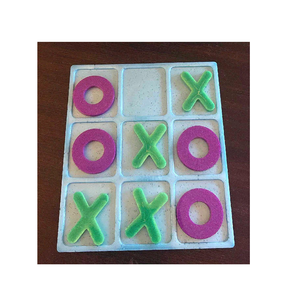 Planche de Tic Tac Toe en résine époxy personnalisable, cadeau de Noël pour enfants, jeu de table amusant pour la famille et les amis - Product Image 4