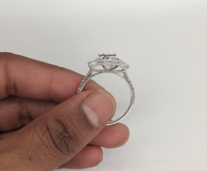 Bague de fiançailles en moissanite taille radiant 3 carats, couleur DEF, clarté VVS, style vintage, or blanc massif 14 carats pour femme - Product Image 4