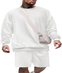 Nouveau haute qualité hommes 100% coton ensemble court imprimé été Streetwear col rond t-shirt survêtement pour OEM hiver adapté - Product Image 1