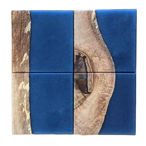 New Square Wooden Resin Coasters New Trendy Design Tea Cup Mats Pads Best Price Handmade Household Dinnerware <b>Glass</b> Coaster - Product Image 6
