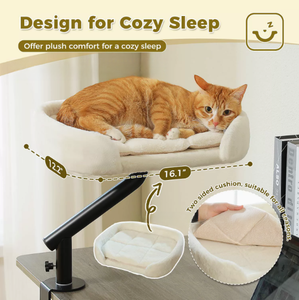 Cama <span class=keywords><strong>para</strong></span> Gatos de Dos Pisos con Rotación de 360 Grados °   <span class=keywords><strong>Hamaca</strong></span> <span class=keywords><strong>para</strong></span> Gatos Giratoria y de Altura Ajustable <span class=keywords><strong>para</strong></span> Escritorio con Almohadillas Lavables, Cama <span class=keywords><strong>para</strong></span> Gatitos <span class=keywords><strong>para</strong></span> Escritorio - Product Image 1