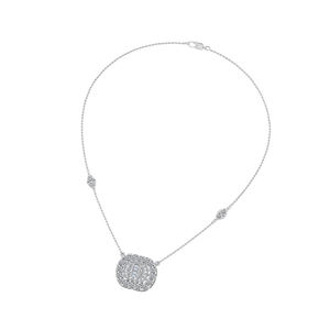 Colgante de diamante de laboratorio de cojín de platino 950 personalizado de lujo para mujer Premium OEM ODM IGI certificado comprar a granel collar fino de la India - Product Image 3