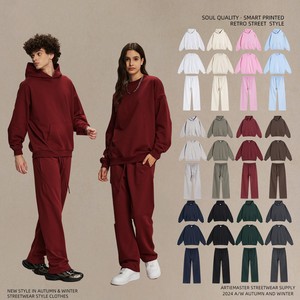High Quality Cotton Oversize Hoodie <b>Thick</b> <b>Fleece</b> Drop Shoulder Plain Blank Custom Cotton Embroidery logo Men Hoodies - Product Image 3