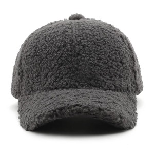 Women's Autumn Winter Baseball Cap 100% Polyester Solid Lamb Wool Hats Keep Warm Plush Cap for Spring - Product Image 2