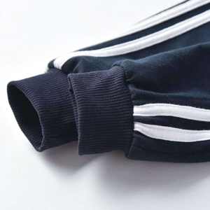 Ensemble de survêtements en molleton à capuche avec cordon de serrage, uni et rayé, confortable pour adultes, unisexe, streetwear d'hiver - Product Image 2