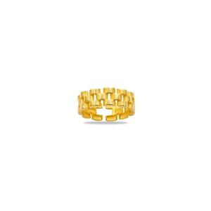 Anello solitario da donna in argento Sterling 925 con Design a catena Color oro taglia libera - Product Image 4