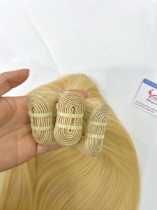 Precio de fábrica, venta al por mayor, trama atada a mano virgen Natural, queratina Remy de alta calidad, extensiones de cabello ruso Real, paquete de materia prima - Product Image 2