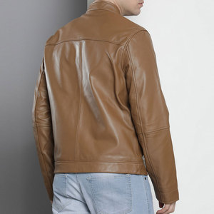 Wholesale Plus Size <b>Leather</b> <b>Jacket</b> Outdoor Use <b>Leather</b> <b>Jacket</b> Stand Collar <b>Men</b> <b>Leather</b> <b>Jacket</b> - Product Image 2
