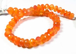 อัญมณีคาร์เนเลียนสีส้มธรรมชาติ6-8มม. ลูกปัด cornelian briolette rondelle ขนาด8นิ้วเพชรพลอยหลวมสำหรับเครื่องประดับ - Product Image 3