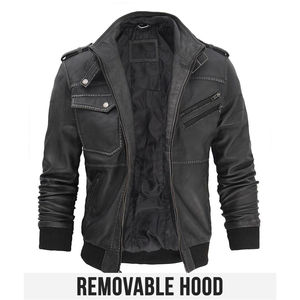 แจ็กเก็ตหนังแกะแท้สำหรับผู้ชายเสื้อขี่จักรยานหนังวัวแท้สำหรับผู้ชายผลิตในฤดูหนาวผลิตตาม2025 - Product Image 2