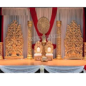 Traditional Indian Wedding Mandap Backdrop Frame Wedding Venue Mandap Backdrop Frame <b>Gold</b> <b>Medallions</b> for Wedding Mandap Decor - Product Image 1