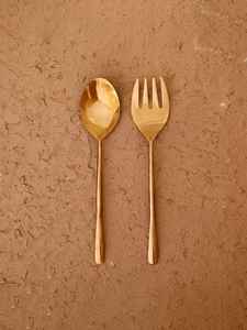 Dernier beau design Serveur de salade de vaisselle à poignée pour servir de la nourriture Vaisselle Serveur de salade Ensemble de serveurs de salade en acier inoxydable - Product Image 4