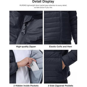 Chaquetas acolchadas Premium personalizables para hombre Abrigo de invierno con capucha Empaquetable y ligero Manténgase cálido con estilo - Product Image 5