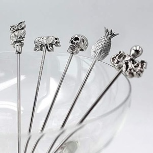 Metal <b>Cocktail</b> Picks Reusable Stainless Steel Fruit Stick Skewers for Party and Bar Supplies - Product Image 6